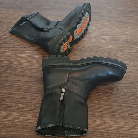 Harley Davidson Men's Motorcycle Boots Riding Zip Up Size 8 Black - Picture 4 of 10